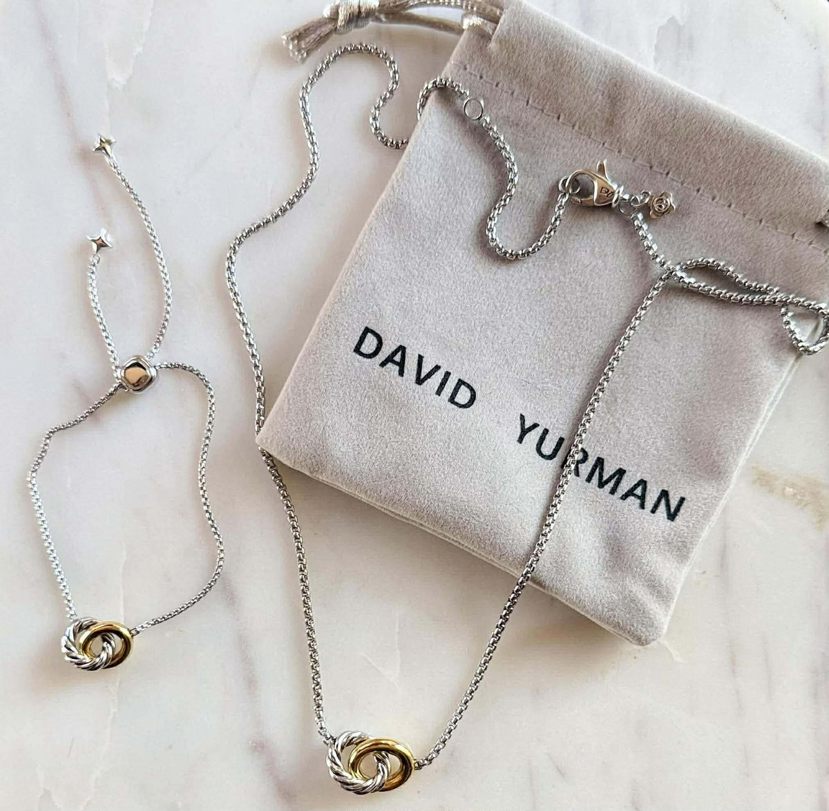 D Y INTERLOCK NECKLACE