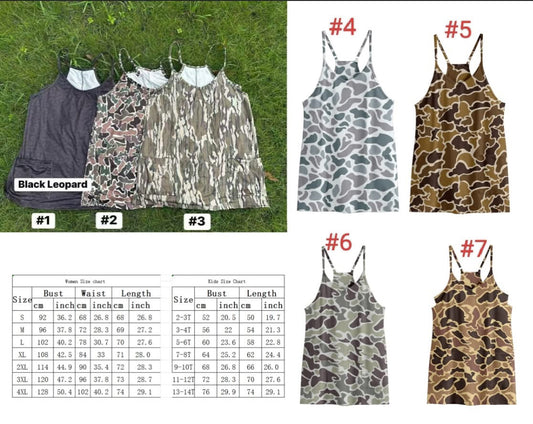 KIDS SIZING CAMO DRESS/ROMPER